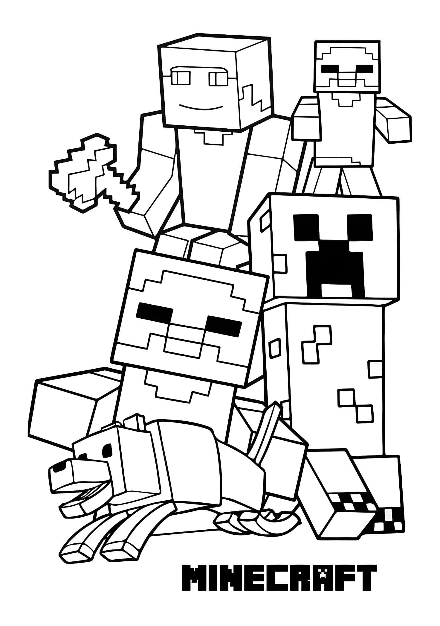 Desenho Mobs De Minecraft Para Imprimir Minecraft - Desenho de Minecraft para colorir e imprimir grátis