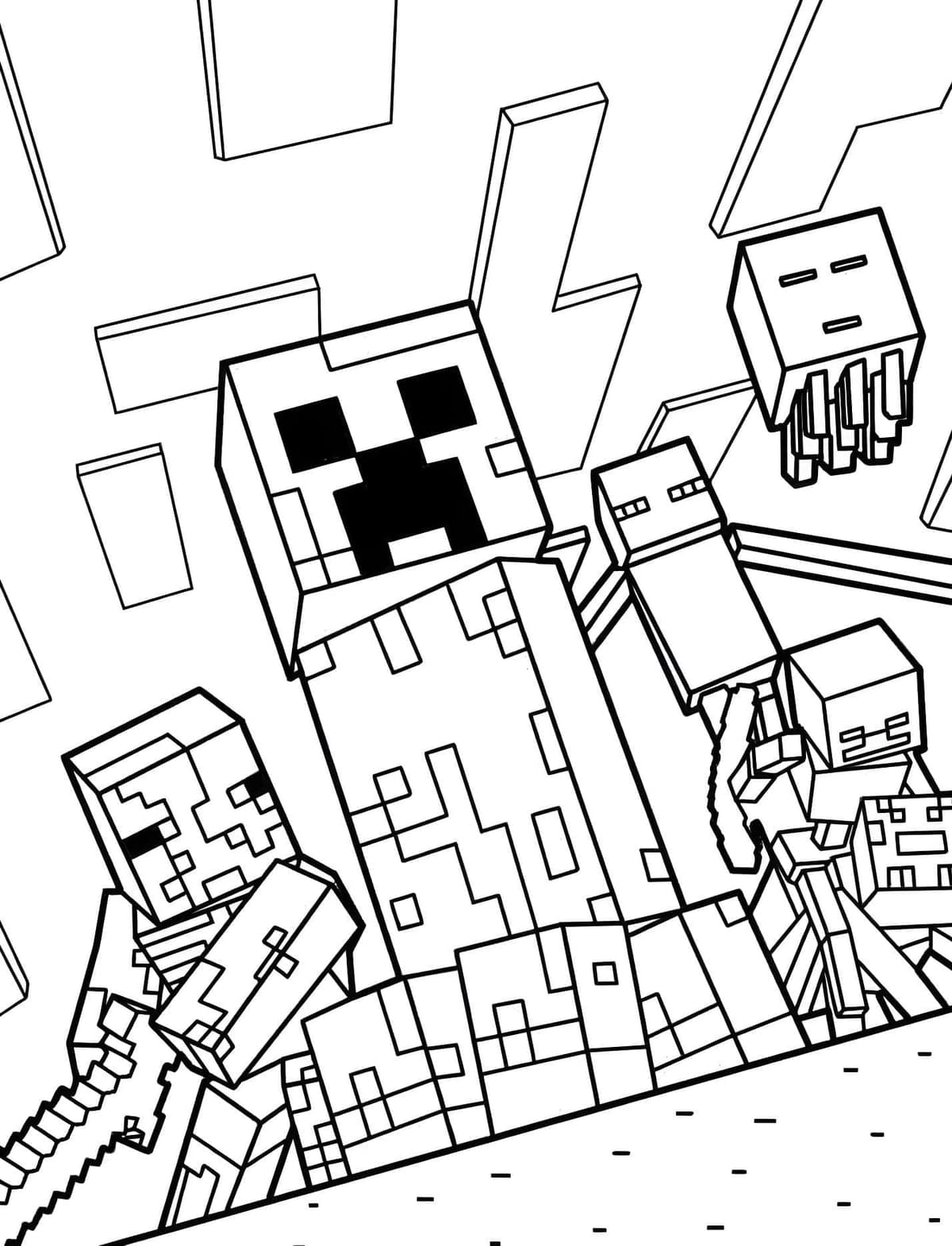 Desenho Mobs Minecraft Para Colorir Minecraft - Desenho de Minecraft para colorir
