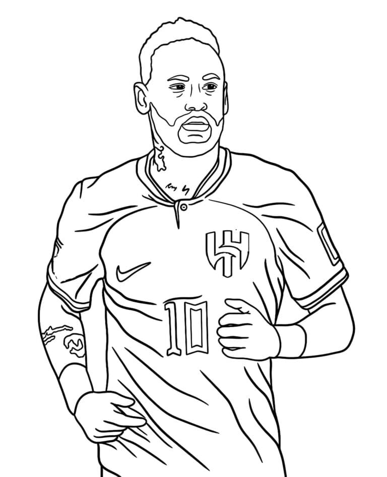 Desenho De Neymar Jr Com Camisa Da Selecao Para Colorir 768x947 - Desenho de Neymar Jr para colorir e imprimir grátis