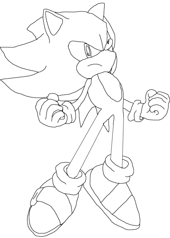 Desenho Sonic Imprimir 01 645x900 1 (1) - Desenho de Sonic para colorir e imprimir grátis