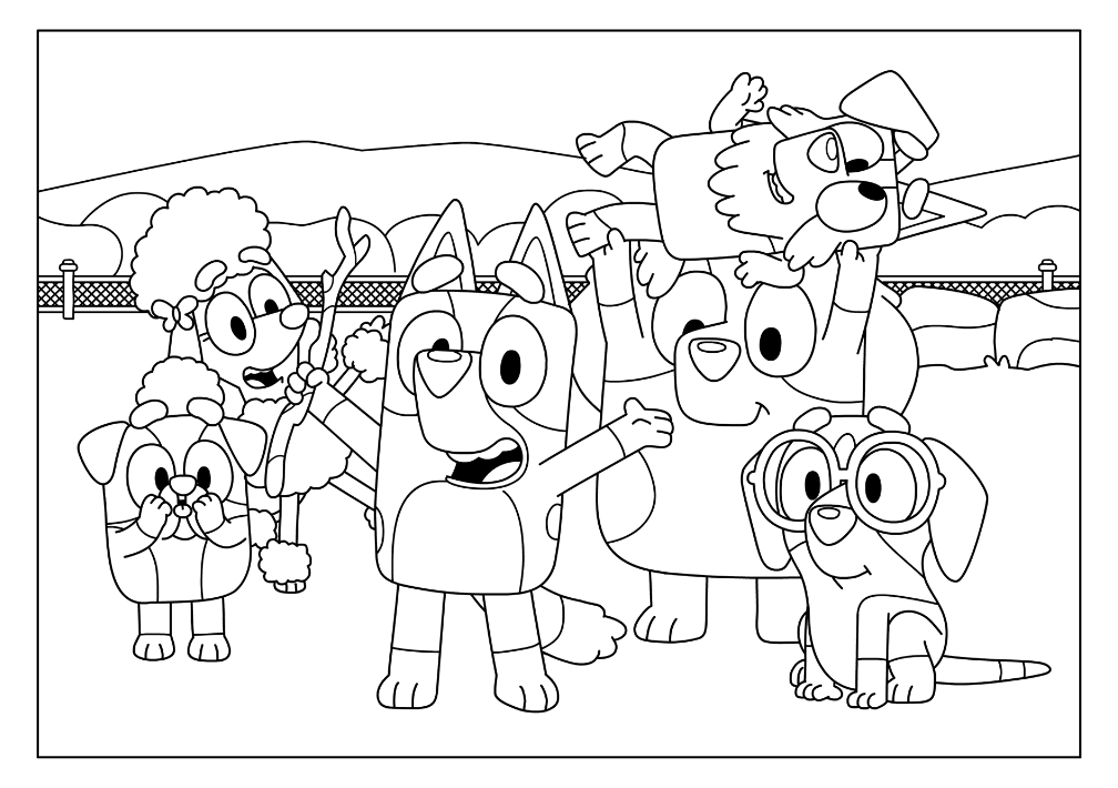 Circus Circus - Desenho de Bluey para colorir