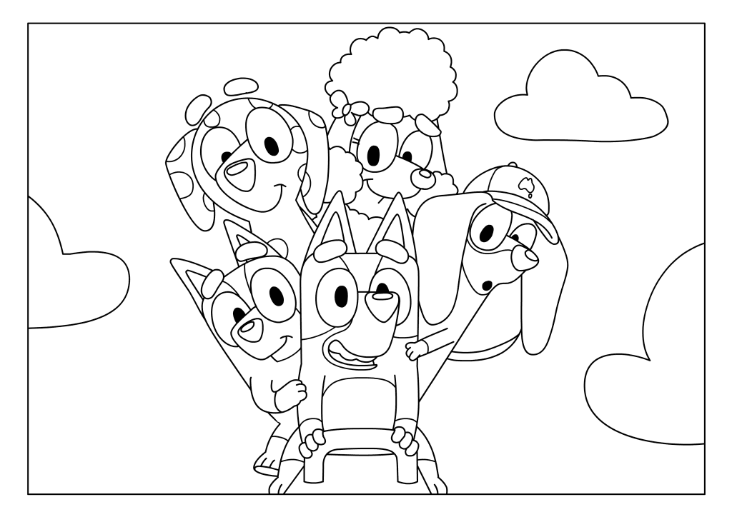 Seesaw Friends 1024x724 Seesaw Friends 1024x724 - Desenho de Bluey para colorir