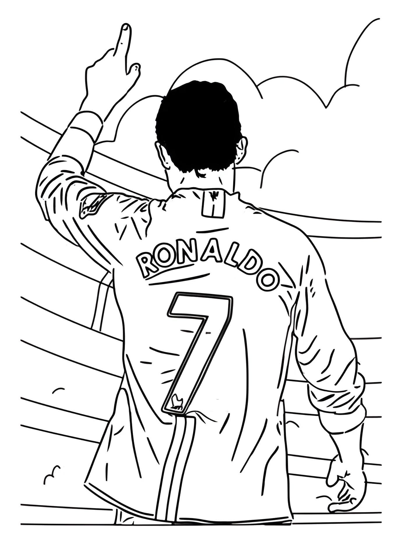 Desenho de Cristiano Ronaldo para colorir e imprimir grátis