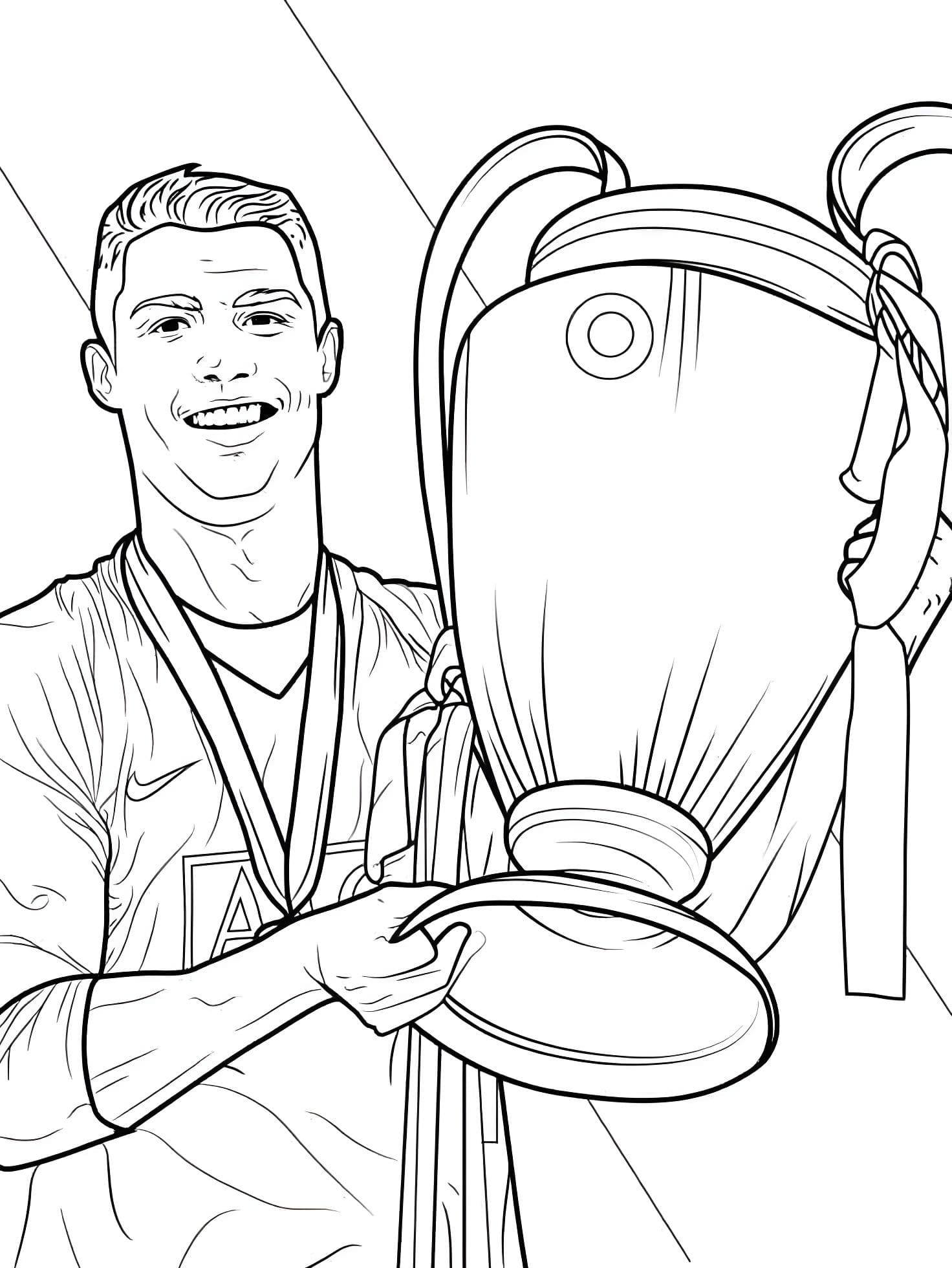 Cristiano ronaldo com a champions no manchester united para colorir Cristiano ronaldo com a champions no manchester united para colorir - Desenho de Cristiano Ronaldo para colorir e imprimir grátis