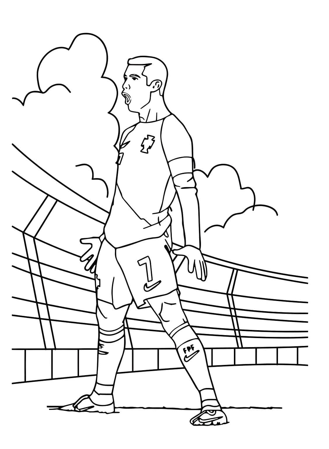 Cristiano ronaldo comemorando para imprimir Cristiano ronaldo comemorando para imprimir - Desenho de Cristiano Ronaldo para colorir e imprimir grátis