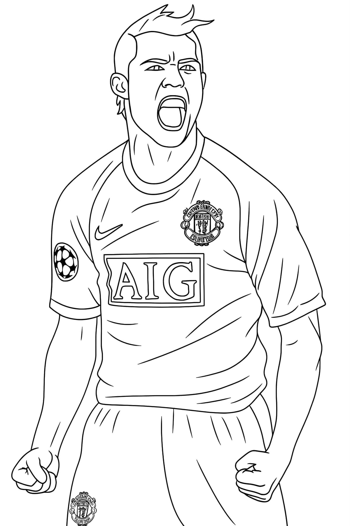 Cristiano ronaldo comemorando no manchester united para colorir Cristiano ronaldo comemorando no manchester united para colorir - Desenho de Cristiano Ronaldo para colorir