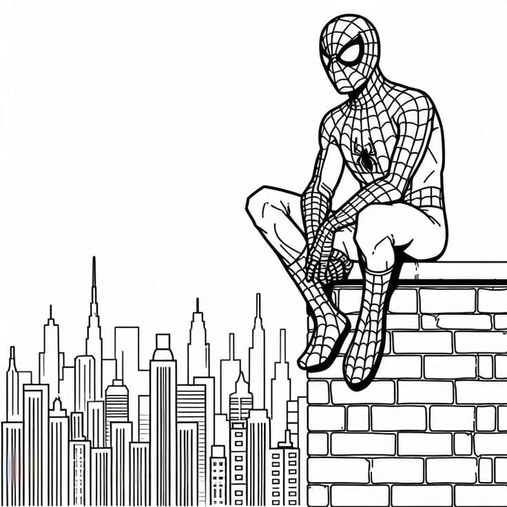 Desenho de Homem-Aranha para colorir e imprimir grátis