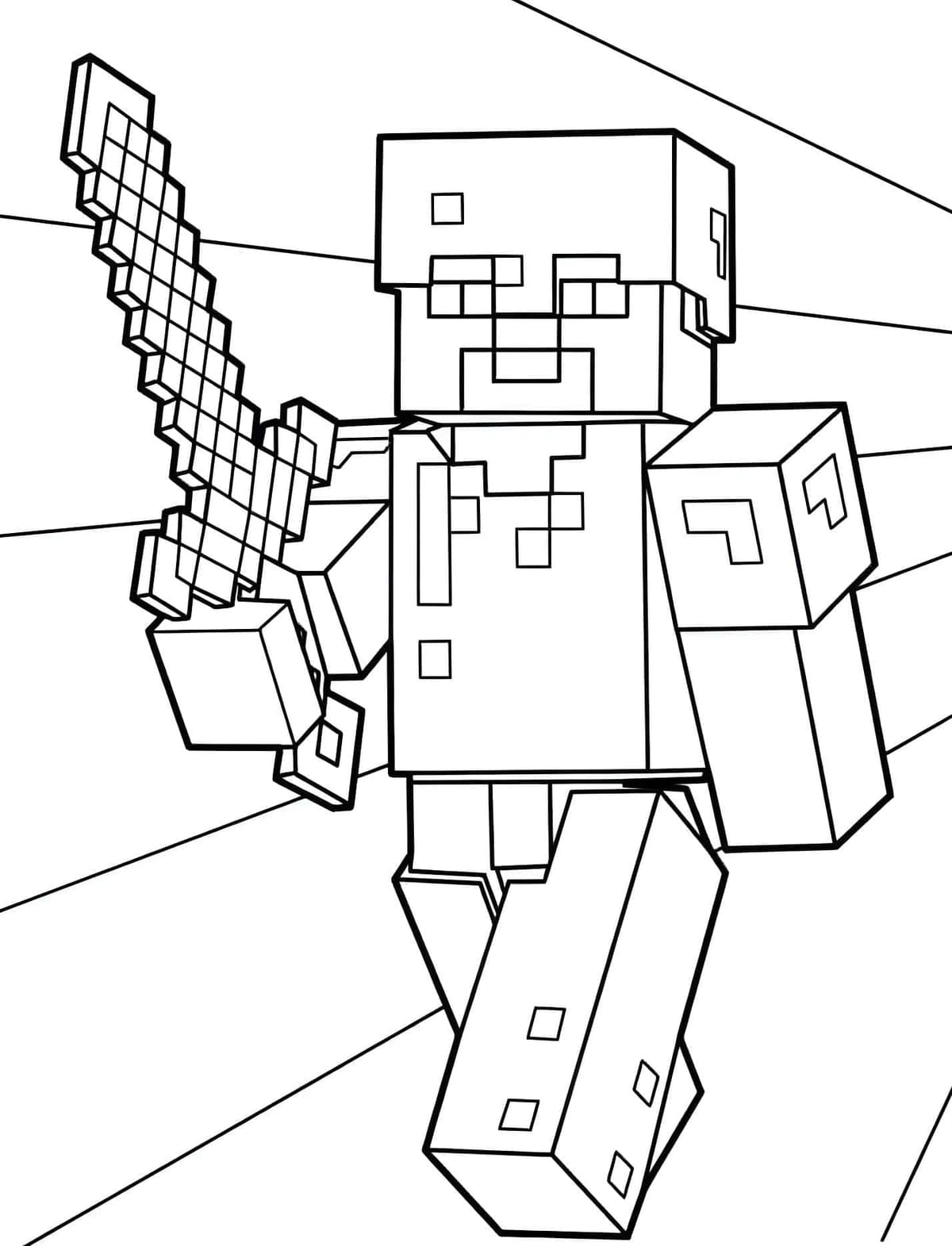 Desenho Steve Com Armadura Para Colorir Minecraft Desenho Steve Com Armadura Para Colorir Minecraft - Desenho de Minecraft para colorir