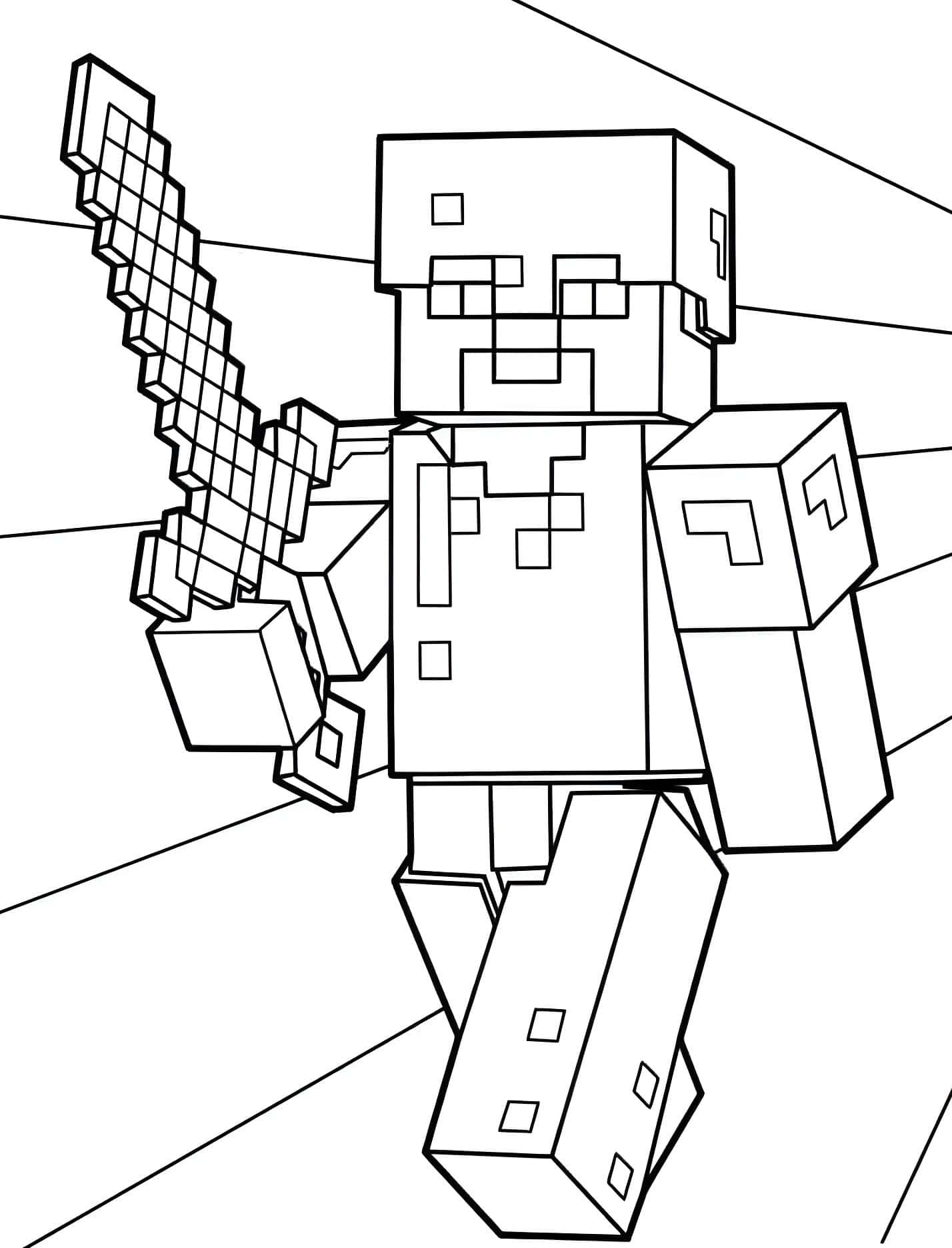 Desenho Steve Com Armadura Para Colorir Minecraft Desenho Steve Com Armadura Para Colorir Minecraft - Desenho de Minecraft para colorir e imprimir grátis