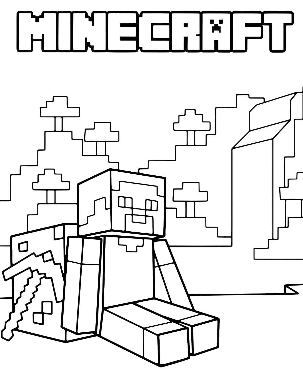 Desenho Steve Com Picareta De Minecraft Para Colorir Minecraft Desenho Steve Com Picareta De Minecraft Para Colorir Minecraft - Desenho de Minecraft para colorir