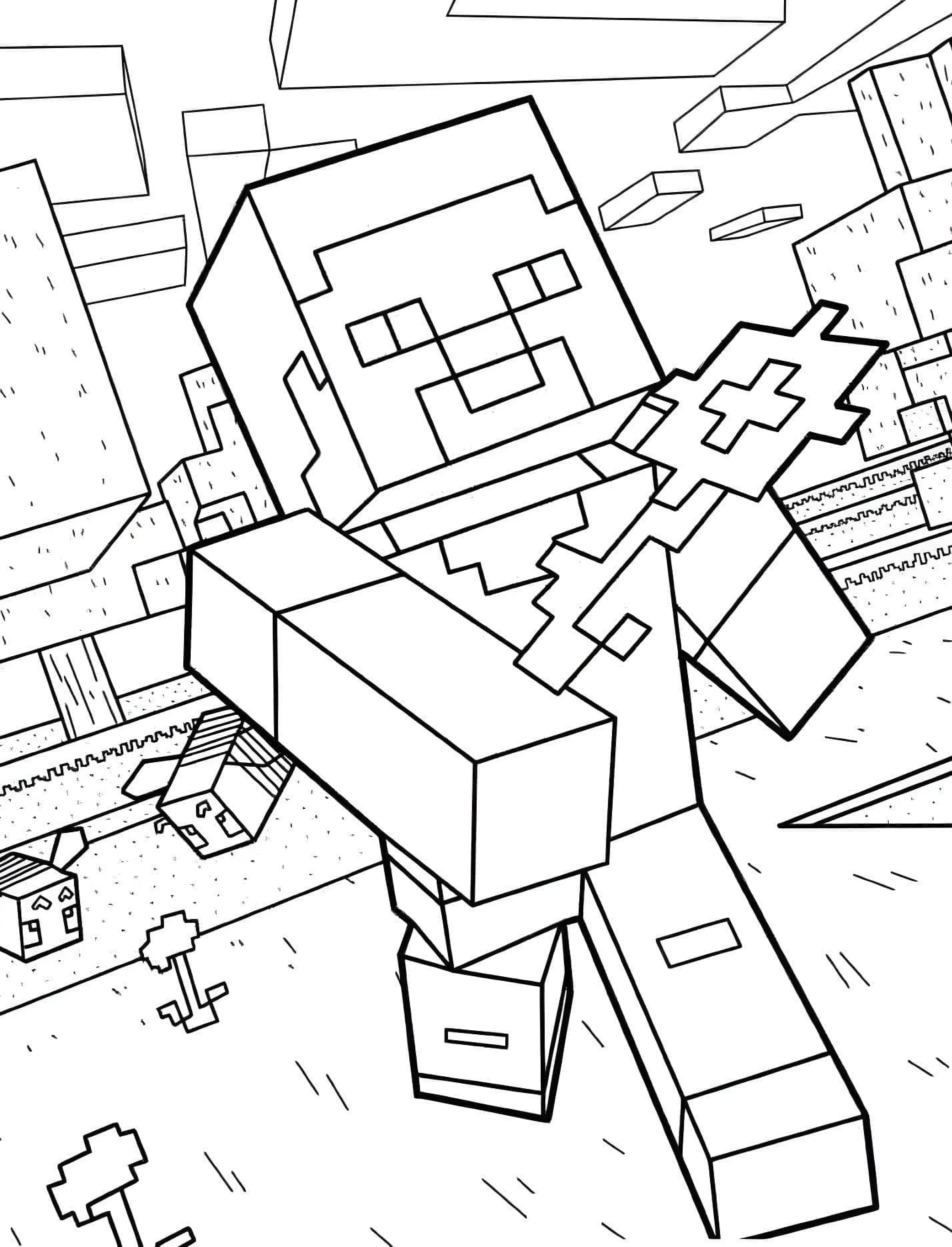Desenho Steve Correndo Das Abelhas Para Imprimir Minecraft Desenho Steve Correndo Das Abelhas Para Imprimir Minecraft - Desenho de Minecraft para colorir e imprimir grátis