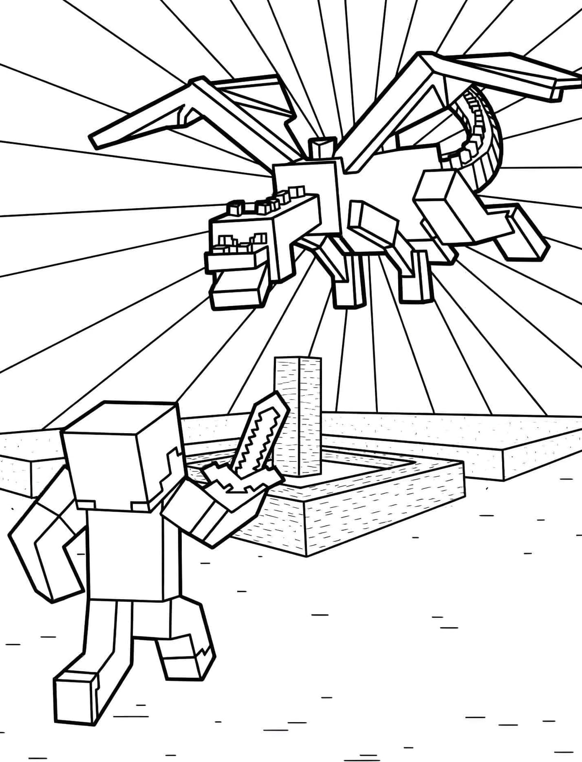 Desenho Steve E Dragao Do Minecraft Para Colorir Minecraft Desenho Steve E Dragao Do Minecraft Para Colorir Minecraft - Desenho de Minecraft para colorir