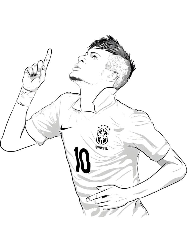 Imagem De Neymar Jr Comemorando Gol Apontando Para O Ceu Para Colorir 768x1024 Imagem De Neymar Jr Comemorando Gol Apontando Para O Ceu Para Colorir 768x1024 - Desenho de Neymar Jr para colorir